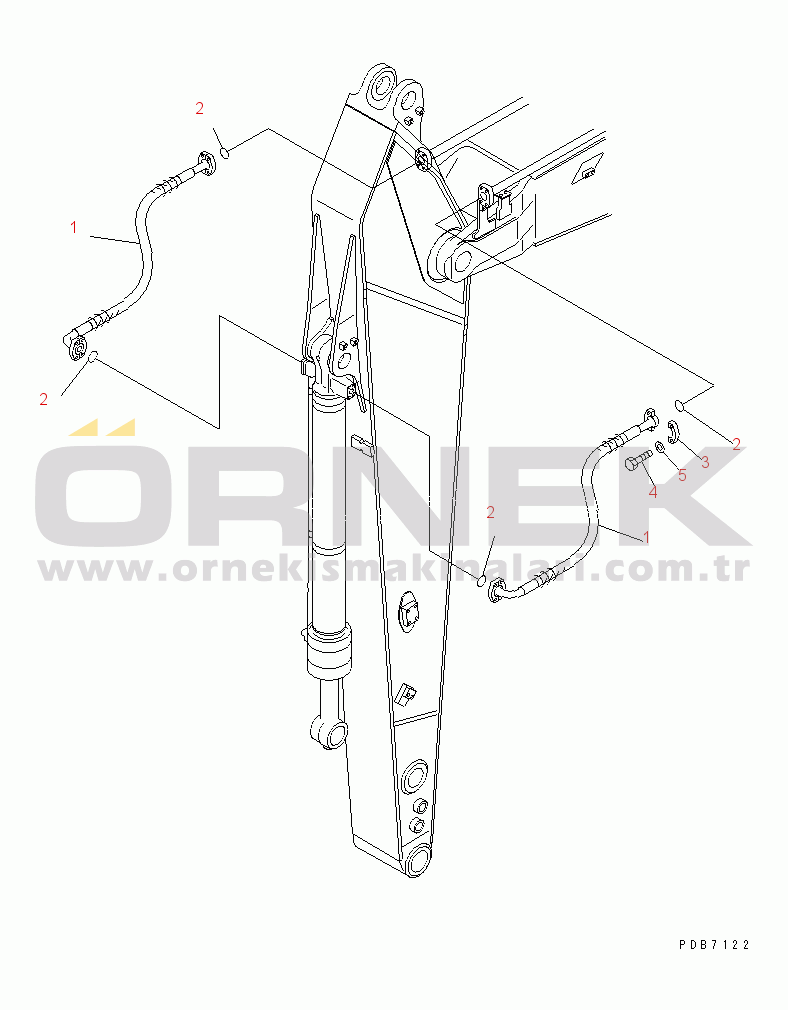 Komatsu PC228US-2 S/N 15001-UP (A.B.D İçin) ARM (2.9M) (1 ACTUATOR) (BUCKET CYLINDER HOSE)