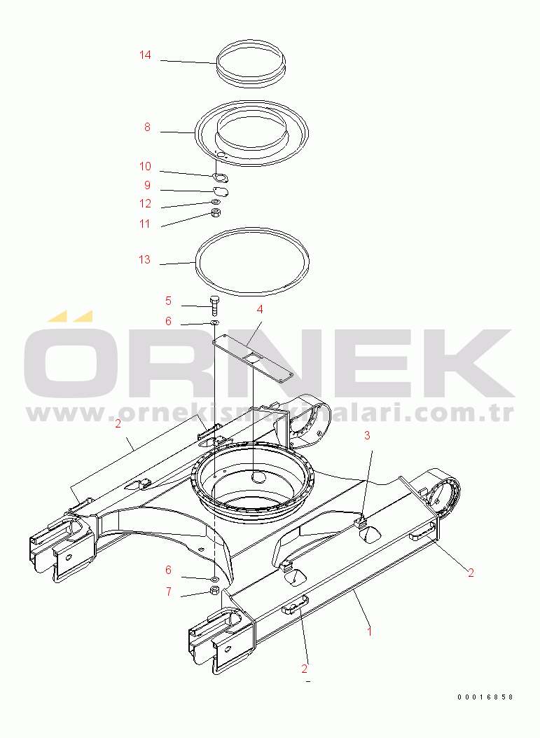 Komatsu PC228US-3 S/N 30001-UP (Yurtdışı Versiyonu) TRACK FRAME(#21222-)