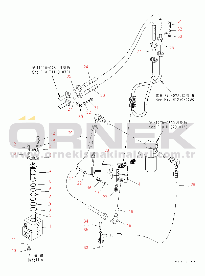 Komatsu PC228US-3-YB S/N 20001-29999 ATTACHMENT LINE (VALVE)(#20001-)