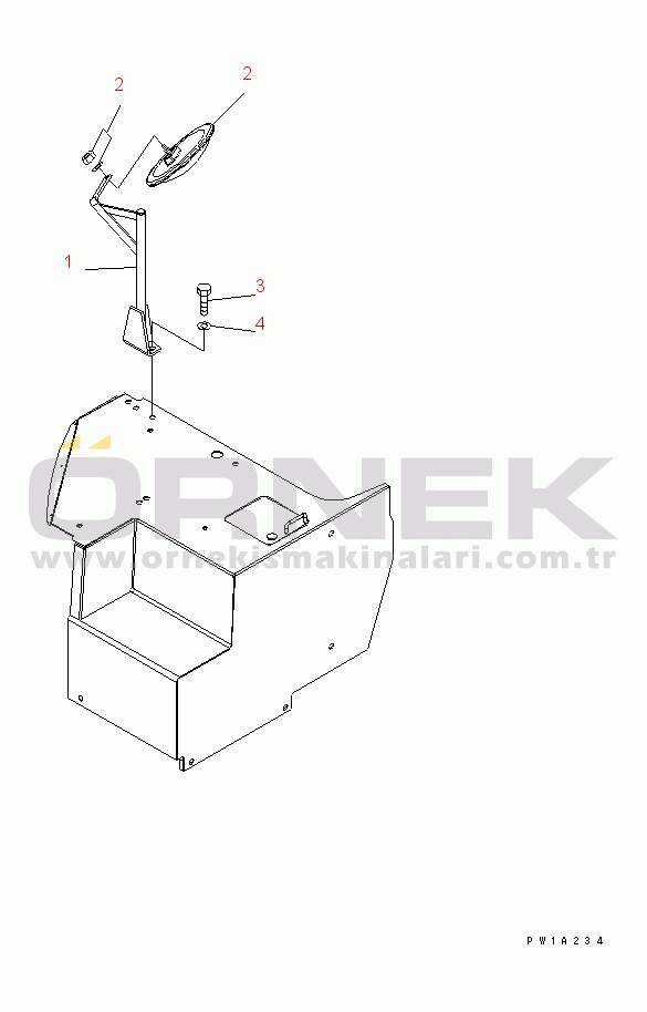 Komatsu PC228US-3-YB S/N 20001-29999 REAR VIEW MIRROR¤ R.H. (YELLOW)(#20001-)