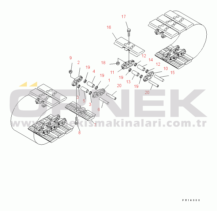 Komatsu PC228US-3-YB S/N 20001-29999 TRACK SHOE (FLAT TYPE) (610MM WIDE)(#20001-)
