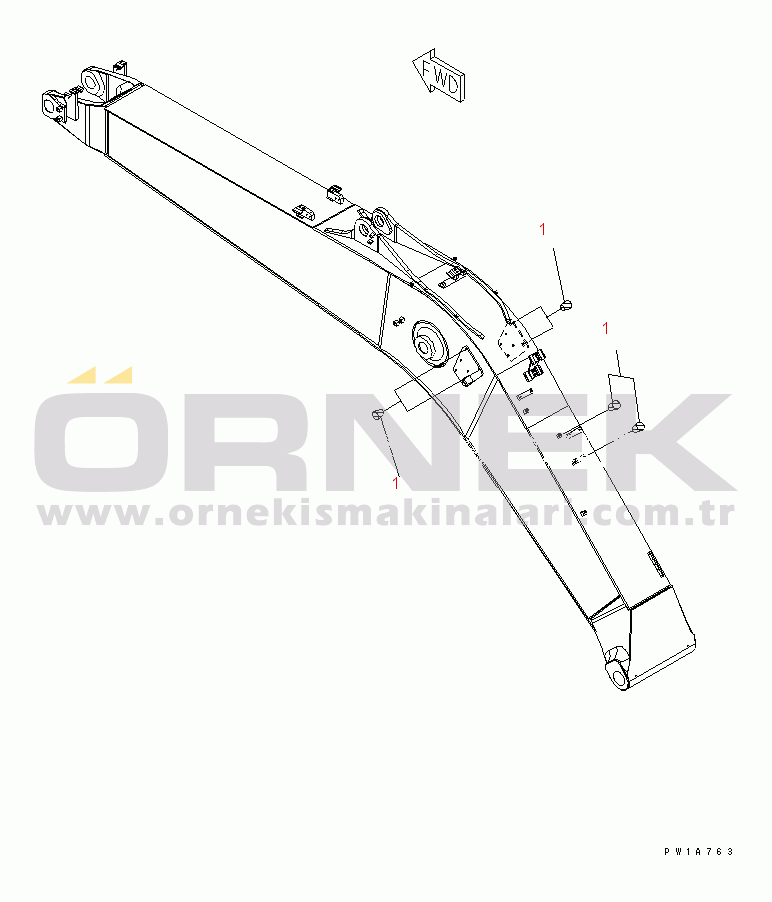 Komatsu PC228US-3-YB S/N 20001-29999 BOOM (5.7M/4.5M) (PLUG) (FOR ADDITIONAL PIPING)(#20001-)