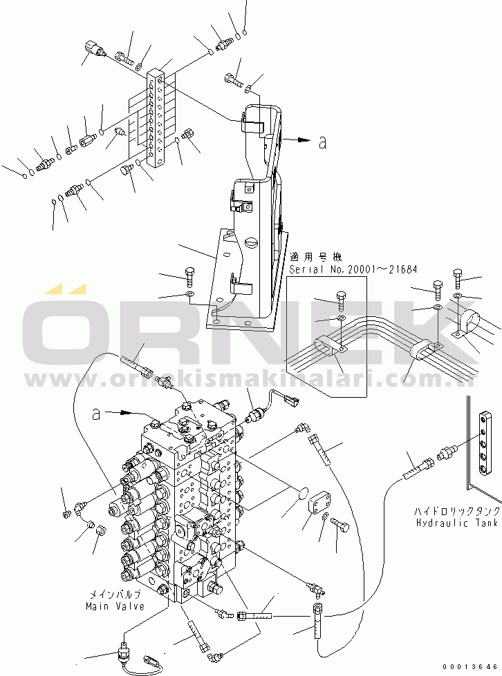 Komatsu PC228US-3-YP S/N 20001-29999 MAIN VALVE (HOSE) (1 SERVICE VALVE)(#20001-)