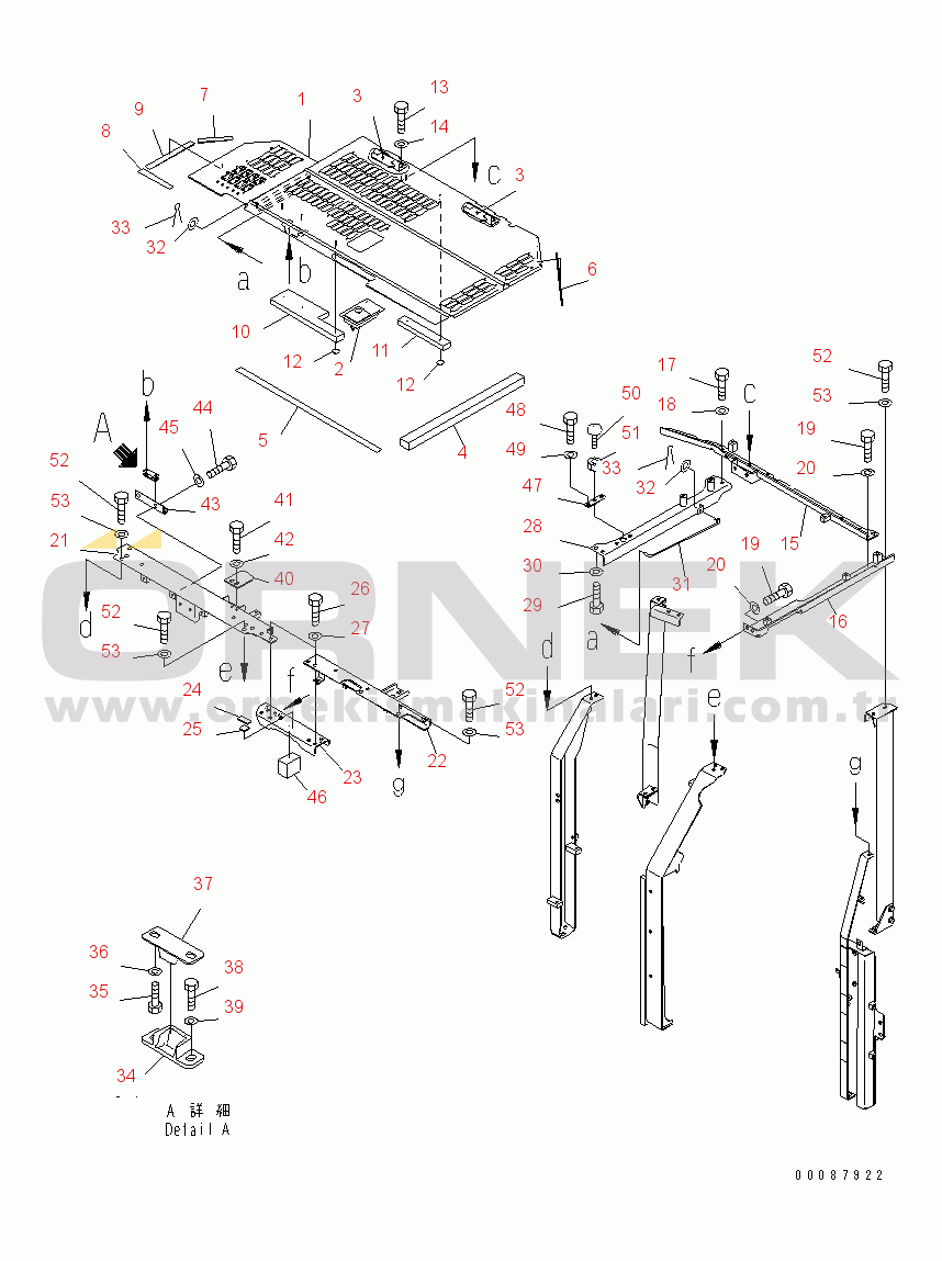 Komatsu PC228USLC-3E0 S/N 40001-UP (Katman 3) HOOD (FOR KAL)(#41135-41158)