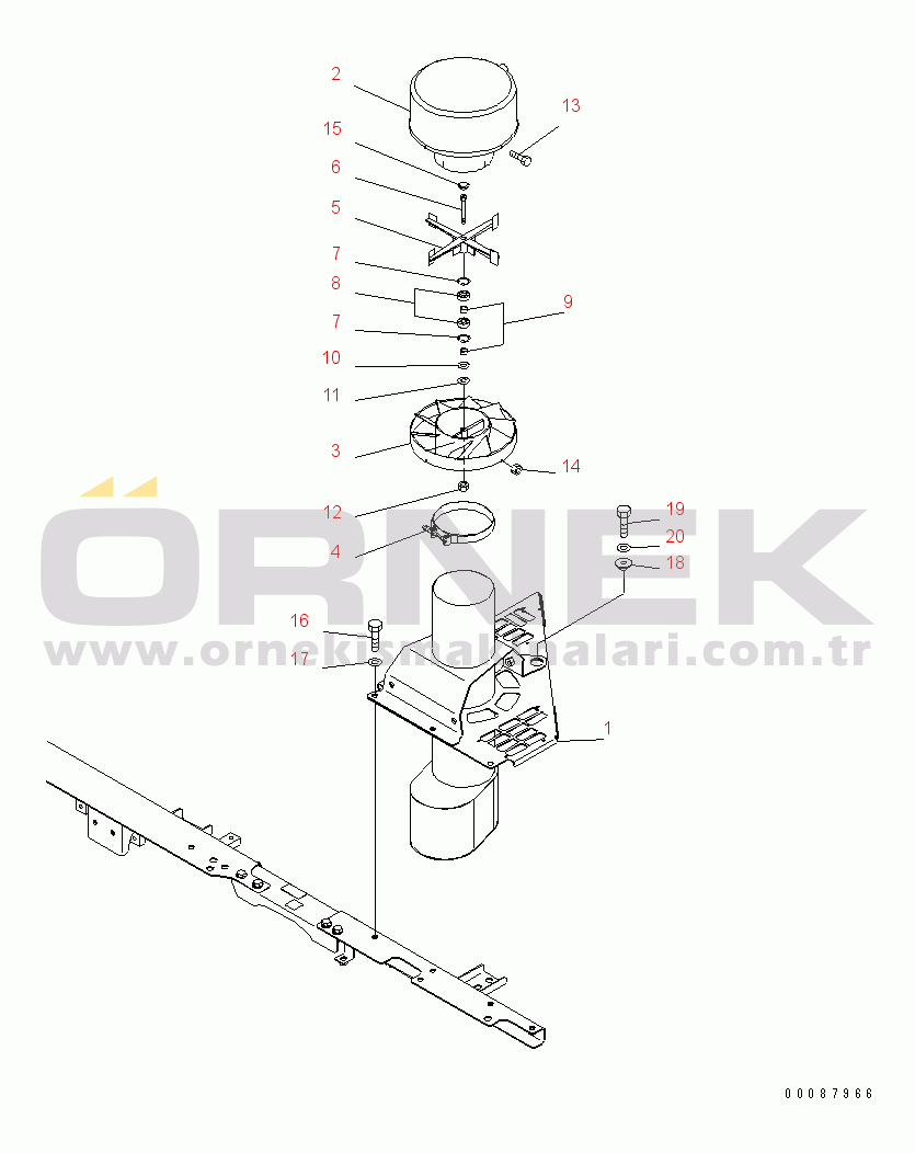 Komatsu PC228US-3E0 S/N 40001-UP (TIER 3) UPPER COVER (PRE CLEANER)(#40001-41167)