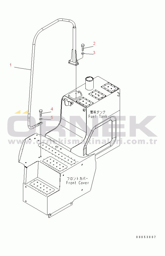 Komatsu PC228US-3E0 S/N 40001-UP (TIER 3) HANDRAIL
