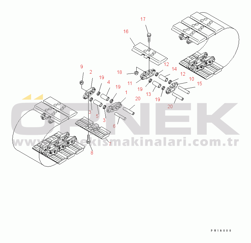 Komatsu PC228US-3E0 S/N 40001-UP (TIER 3) TRACK SHOE (FLAT TYPE) (600MM WIDE)