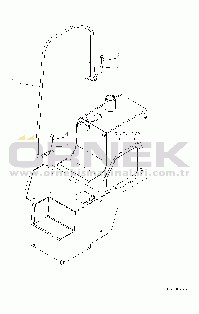 Komatsu PC228USLC-3-AB S/N 20001-29999 HANDRAIL (BLUE)(#20001-)