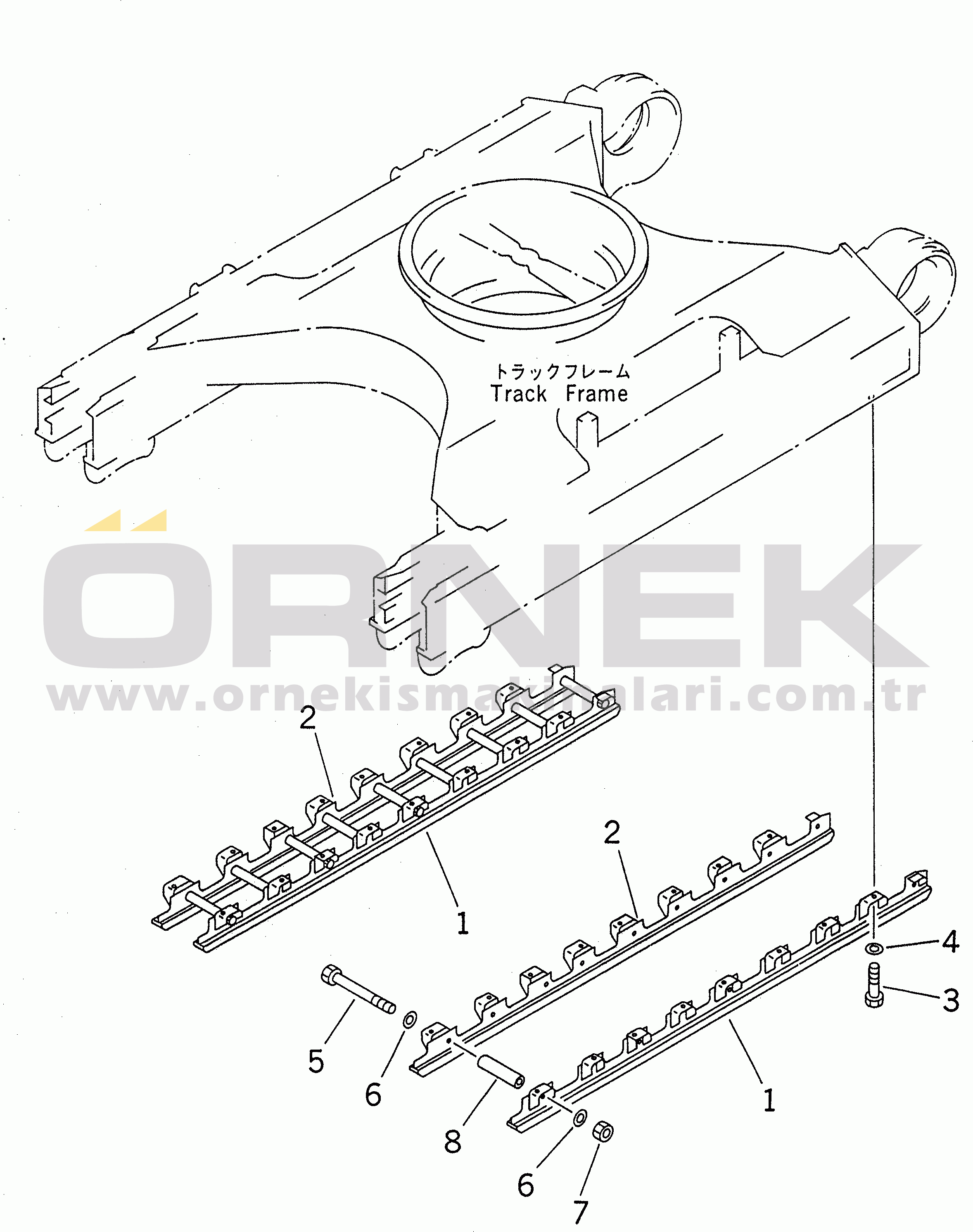 Komatsu PC228USLC-1 S/N 11001-UP (A.B.D İçin) TRACK FULL ROLLER GUARD(#11001-11683)