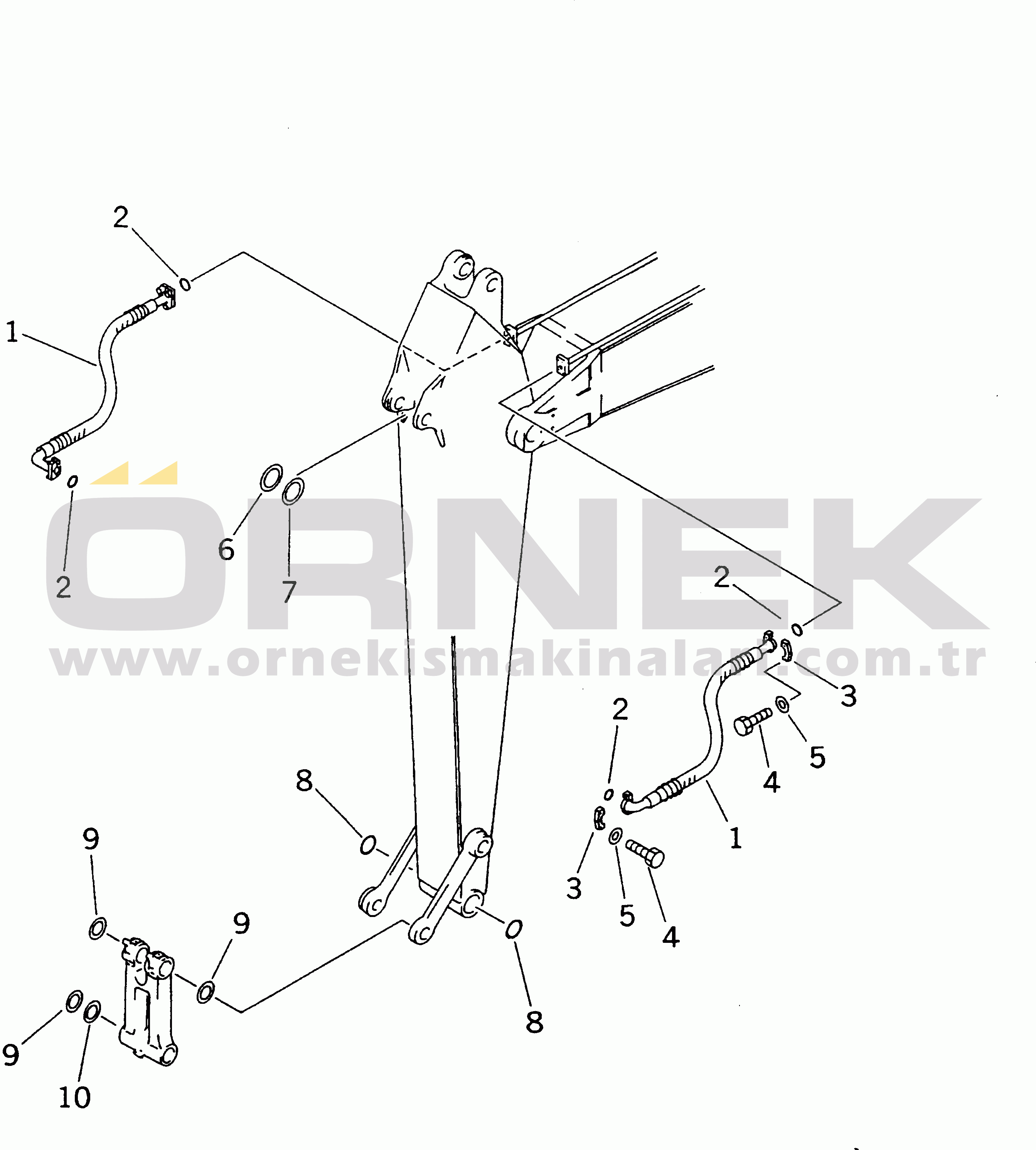 Komatsu PC228USLC-1 S/N 11001-UP (A.B.D İçin) ARM (2.9M) (BUCKET CYLINDER HOSE)