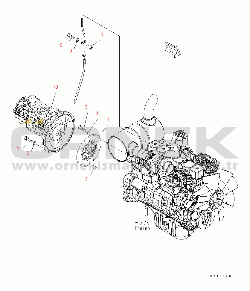 Komatsu PC228USLC-3N-YP S/N 30001-UP DAMPER AND PUMP(#20001-)