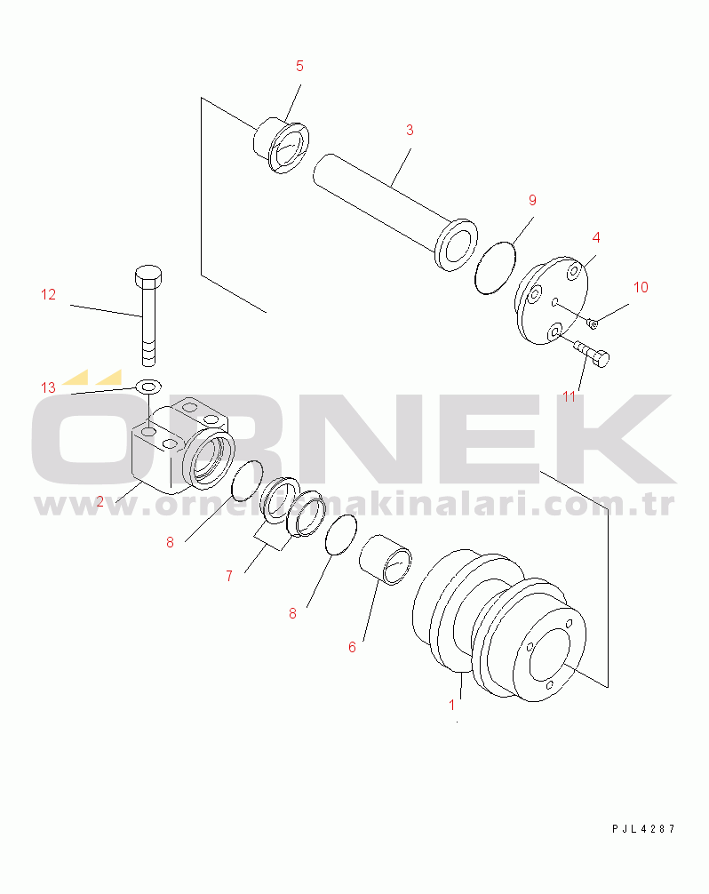 Komatsu PC228UU-1-MO S/N 10001-UP CARRIER ROLLER(#10585-)
