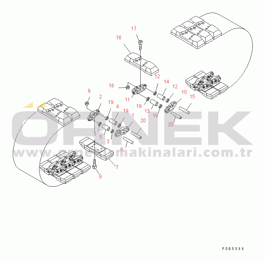 Komatsu PC228UU-1-MO S/N 10001-UP TRACK SHOE (RUBBER GROUSER) (ROADLINER)(#10022-)