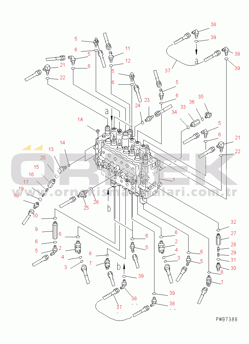 Komatsu PC230-6 S/N 10001-UP MAIN VALVE (VALVE)(#10220-10246)
