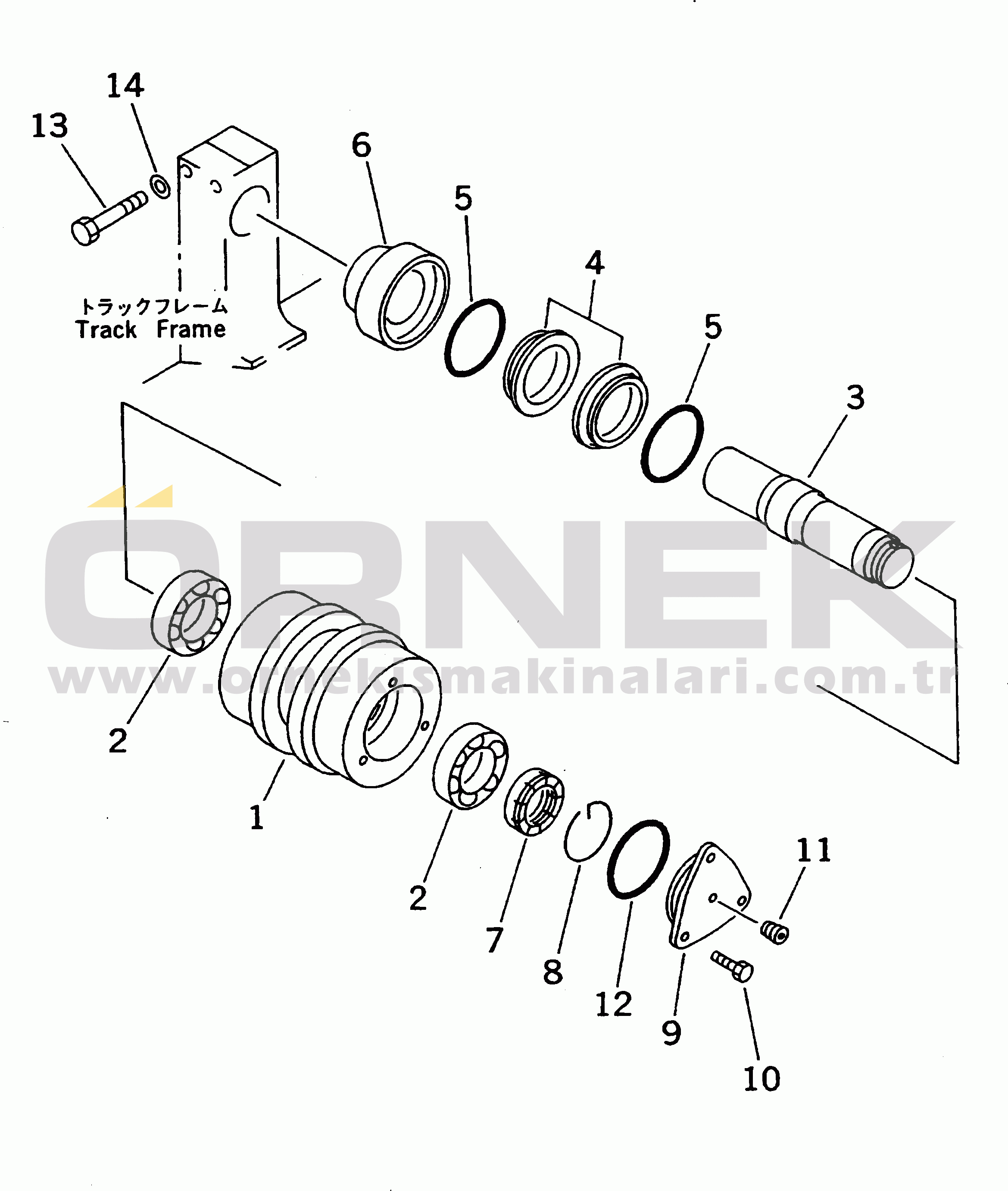 Komatsu PC230-6 S/N 10001-UP CARRIER ROLLER(#10001-10286)