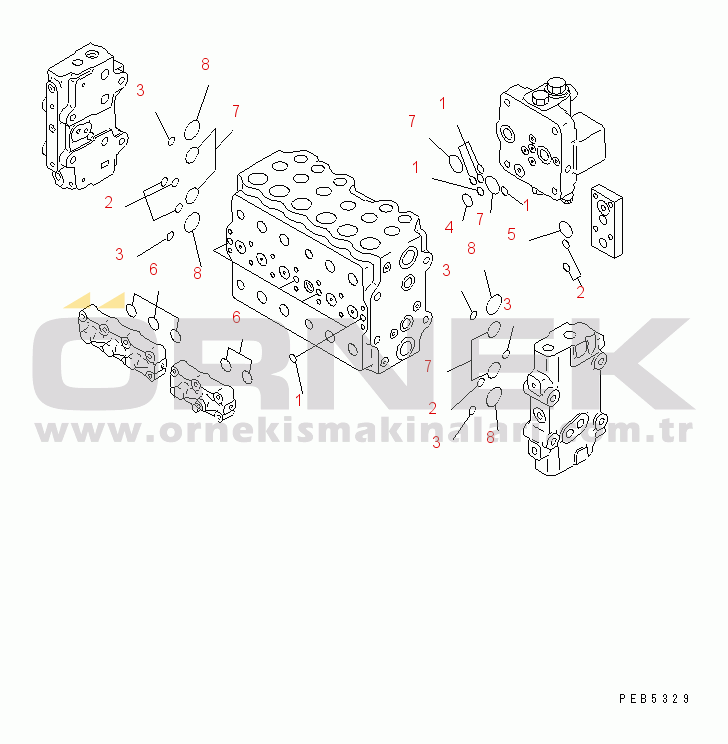 Komatsu PC230-6 S/N 10001-UP MAIN VALVE (2/11)(#10169-)