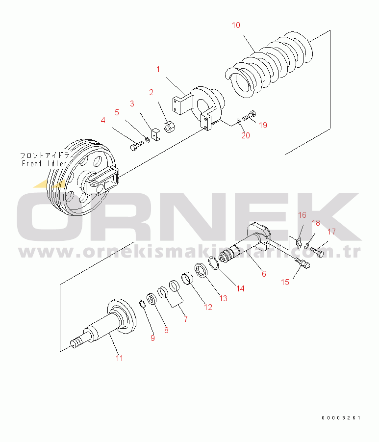 Komatsu PC230LC-7-BA S/N 11001-UP IDLER CUSHION(#11036-)