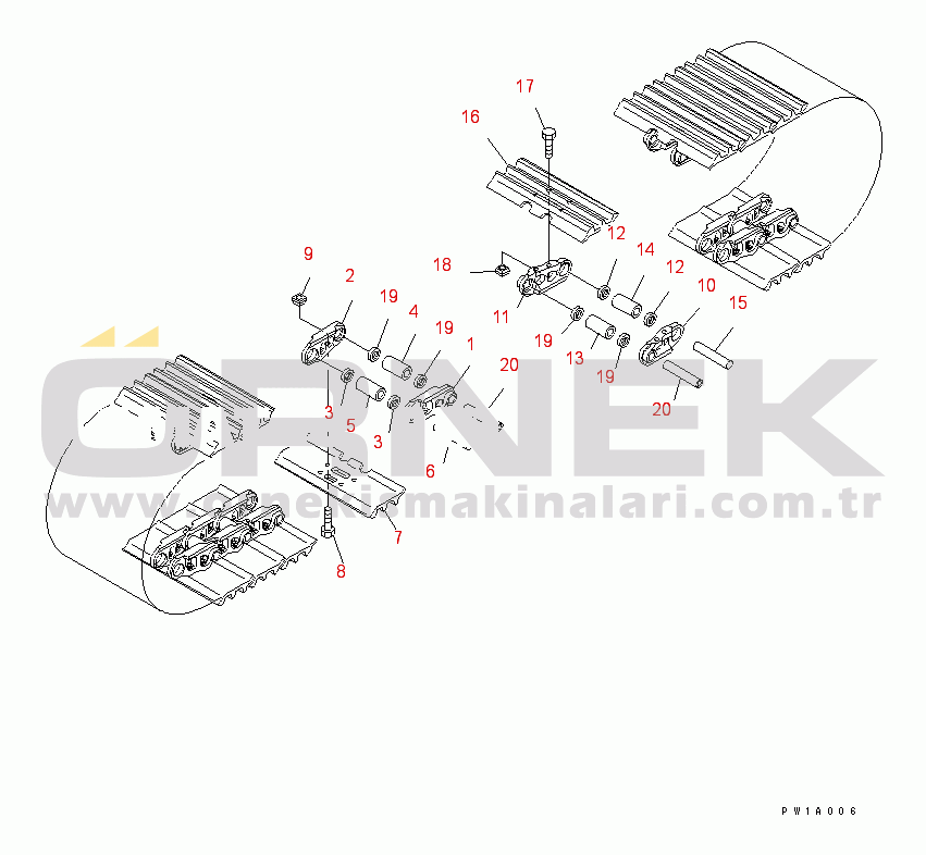 Komatsu PC230LC-7-BA S/N 11001-UP TRACK SHOE (TRIPLE GROUSER WITH HOLE) (600MM WIDE)