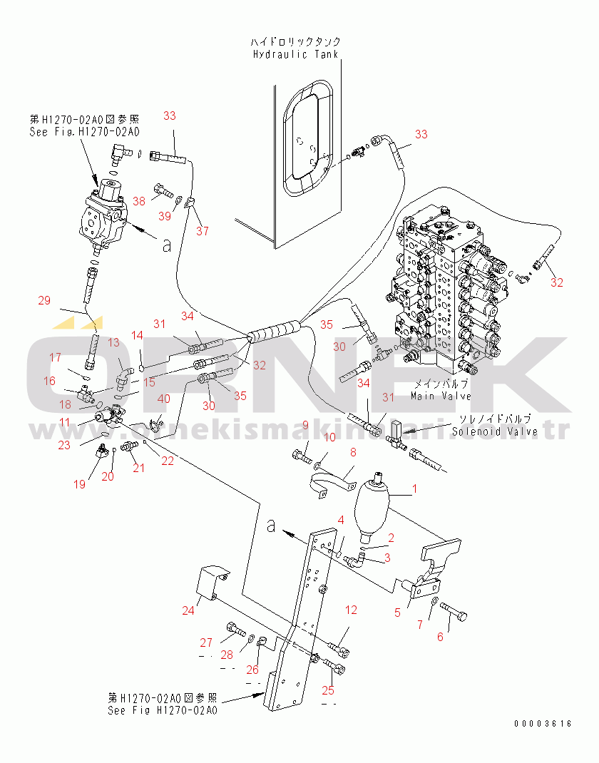 Komatsu PC240NLC-7K S/N K40001-UP ATTACHMENT LINE (ACCUMULATOR AND SOLENOID VALVE) (1 ACTUATOR)