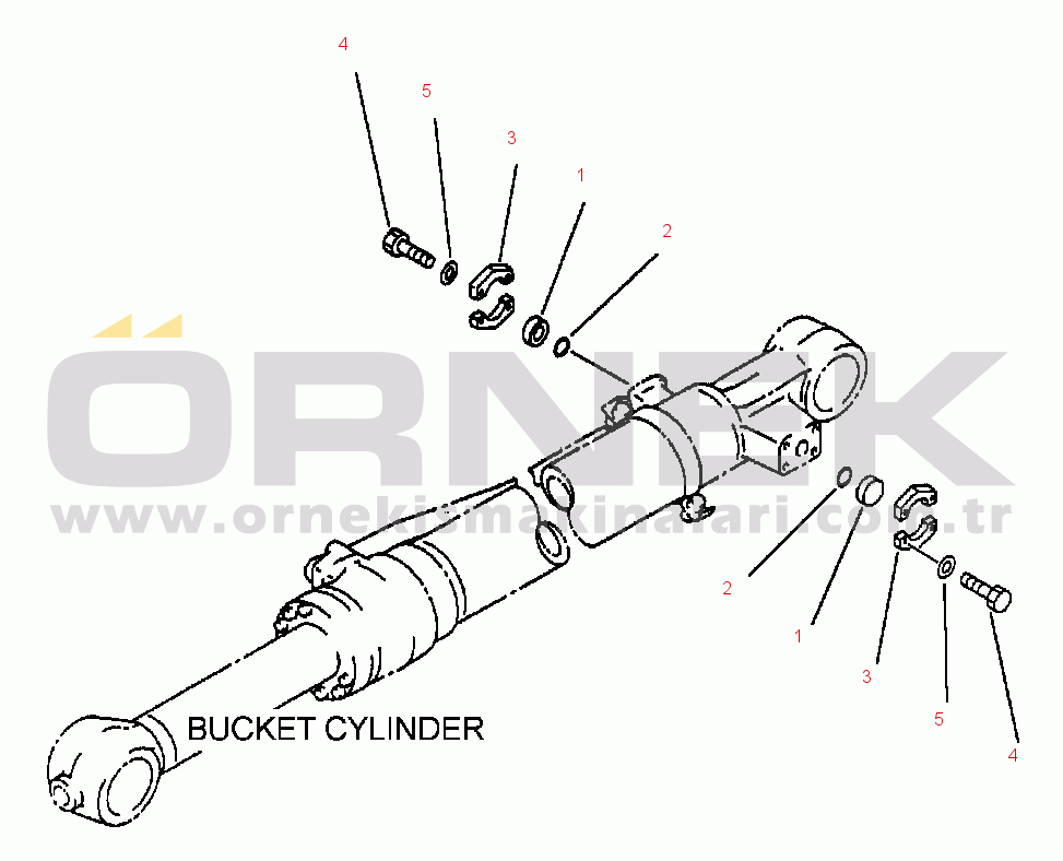 Komatsu PC250LC-6L S/N A80001-UP FIG NO. T1200-0211 BUCKET CYLINDER HYDRAULIC HARDWARE