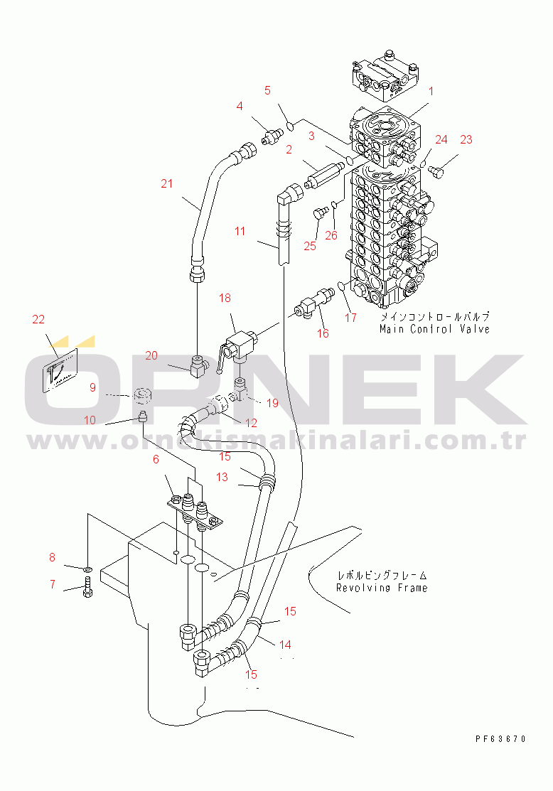 Komatsu PC25R-8 S/N 10001-UP HYDRAULIC PIPING (ATTACHMENT LINE) (2-WAY) (IN REVOLVING FRAME)