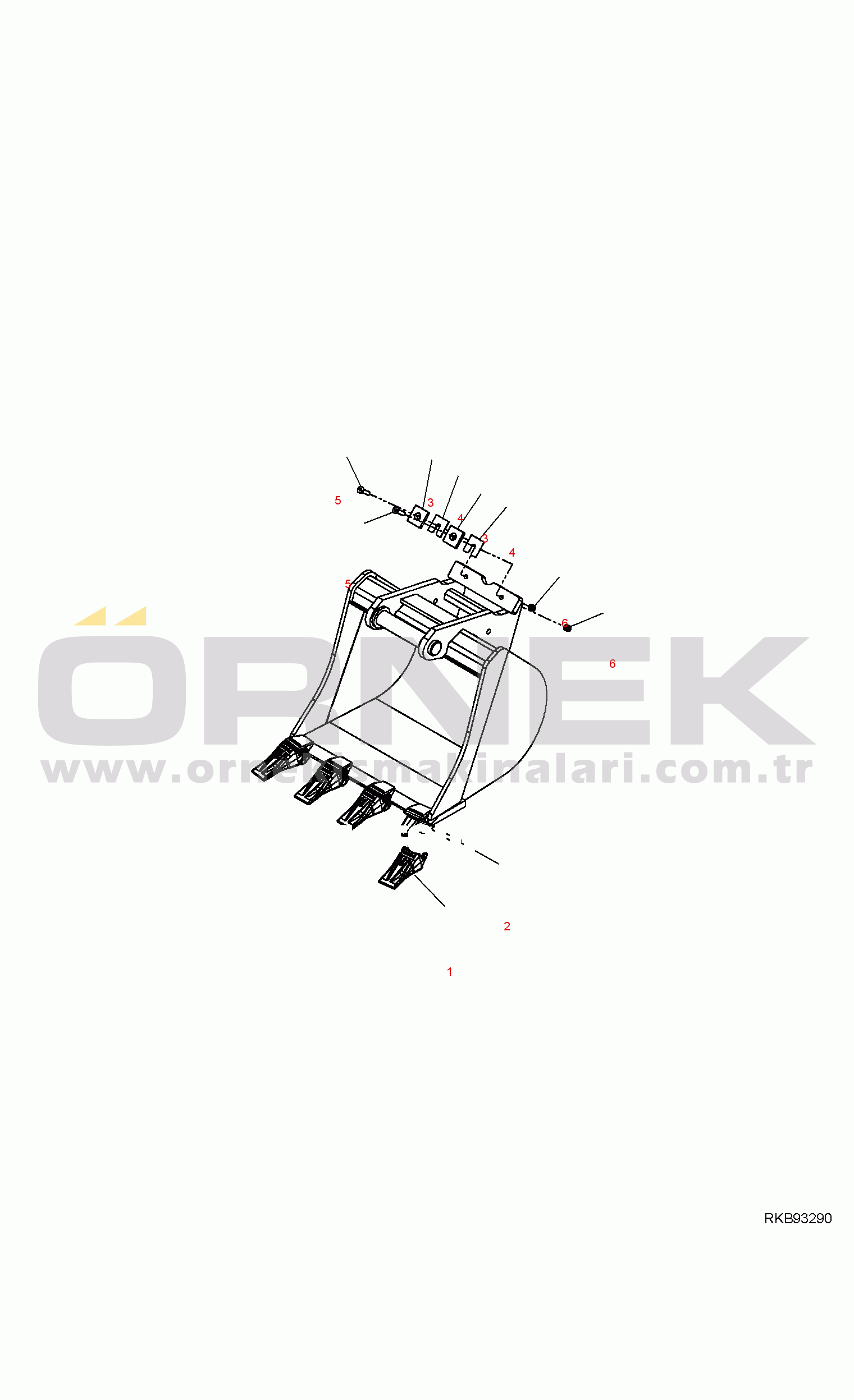 Komatsu PC26MR-3 S/N F30003 AND UP BUCKET (L=450 MM) (FOR MECHANICAL QUICK COUPLER)