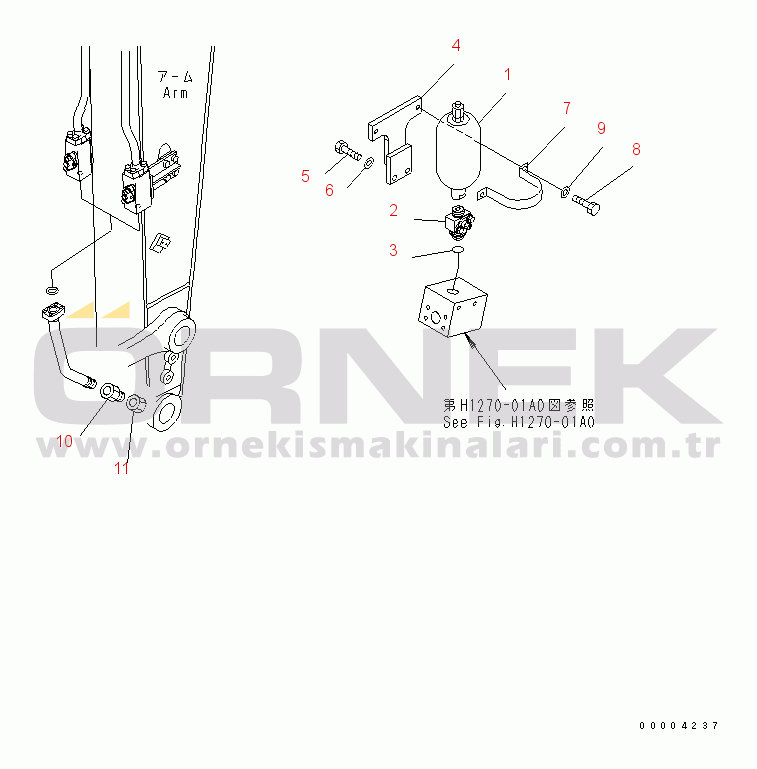Komatsu PC270-7-AG S/N 10001-UP BREAKER ADAPTER (FOR KRUPP)(#10001-10027)