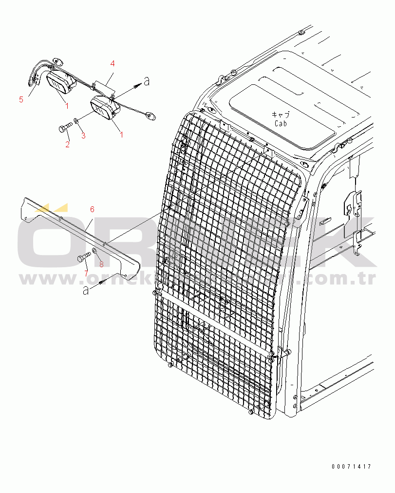 Komatsu PC270LC-8N1-W1 S/N 30001-30116 ADDITIONAL WORK LAMP (DEMOLITION SPEC.)(#30001-)