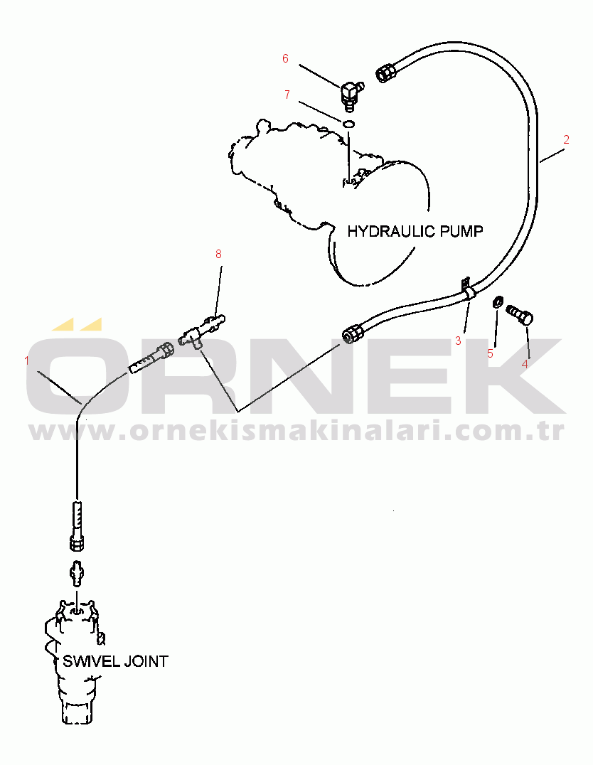 Komatsu PC270LC-6LE S/N A83001-UP FIG NO. H0340-0101 HYDRAULIC PIPING DRAIN LINES