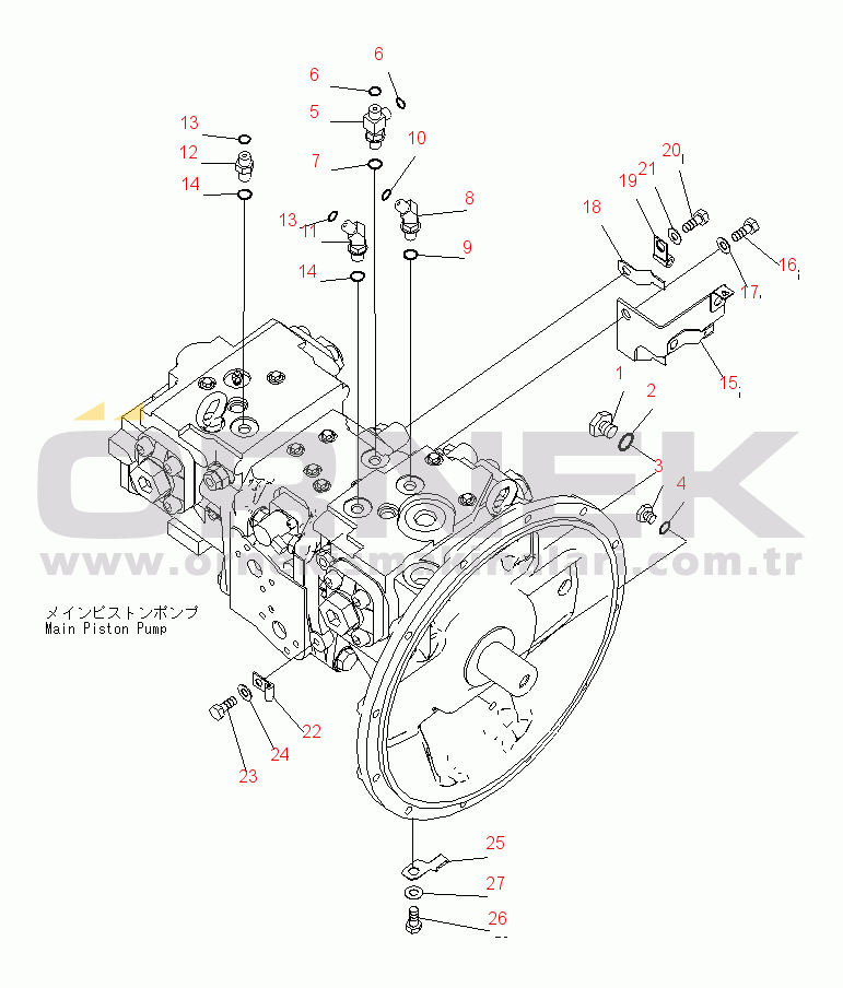 Komatsu PC270LC-8-W1 S/N 20001-UP MAIN PUMP (FOR 1-ACTUATOR)