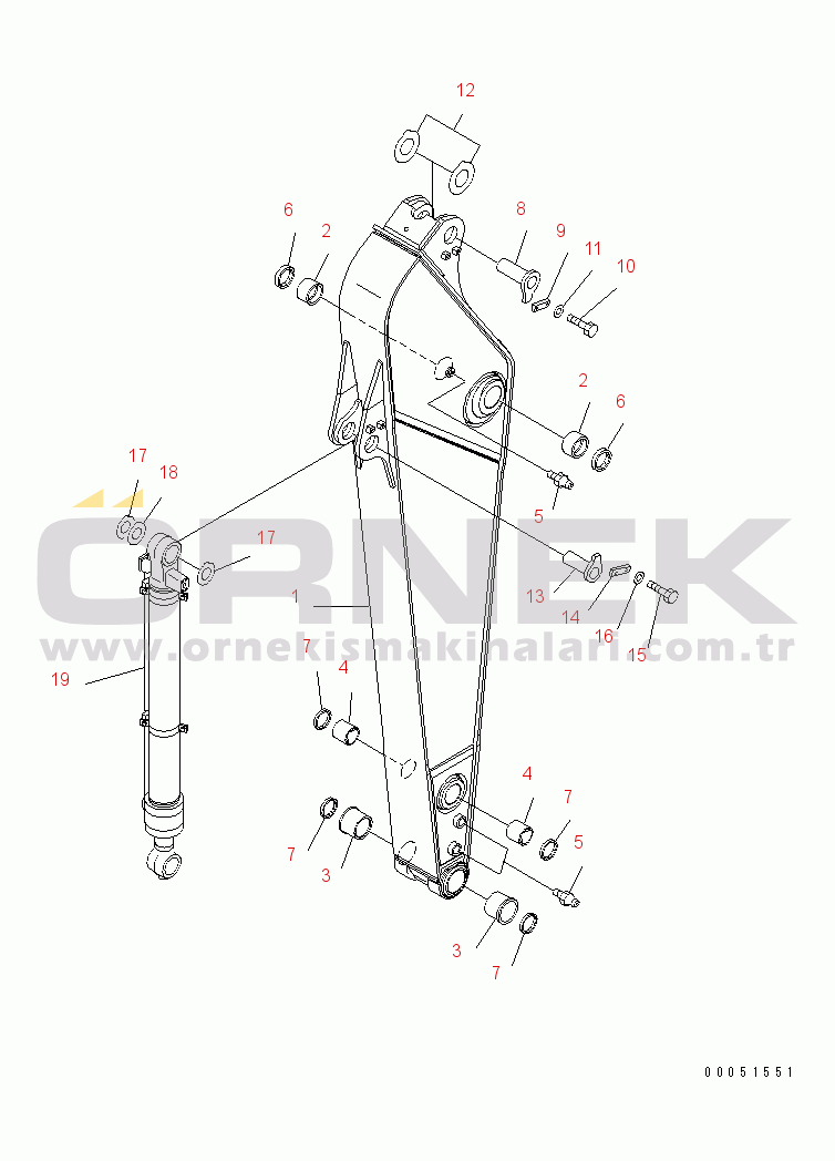 Komatsu PC270LC-8-W1 S/N 20001-UP ARM (2.5M) (500 HOURS GREASING TYPE)