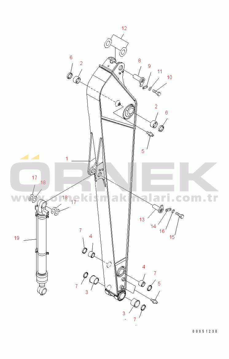 Komatsu PC270LC-8-W1 S/N 20001-UP ARM (3.5M) (500 HOURS GREASING TYPE)