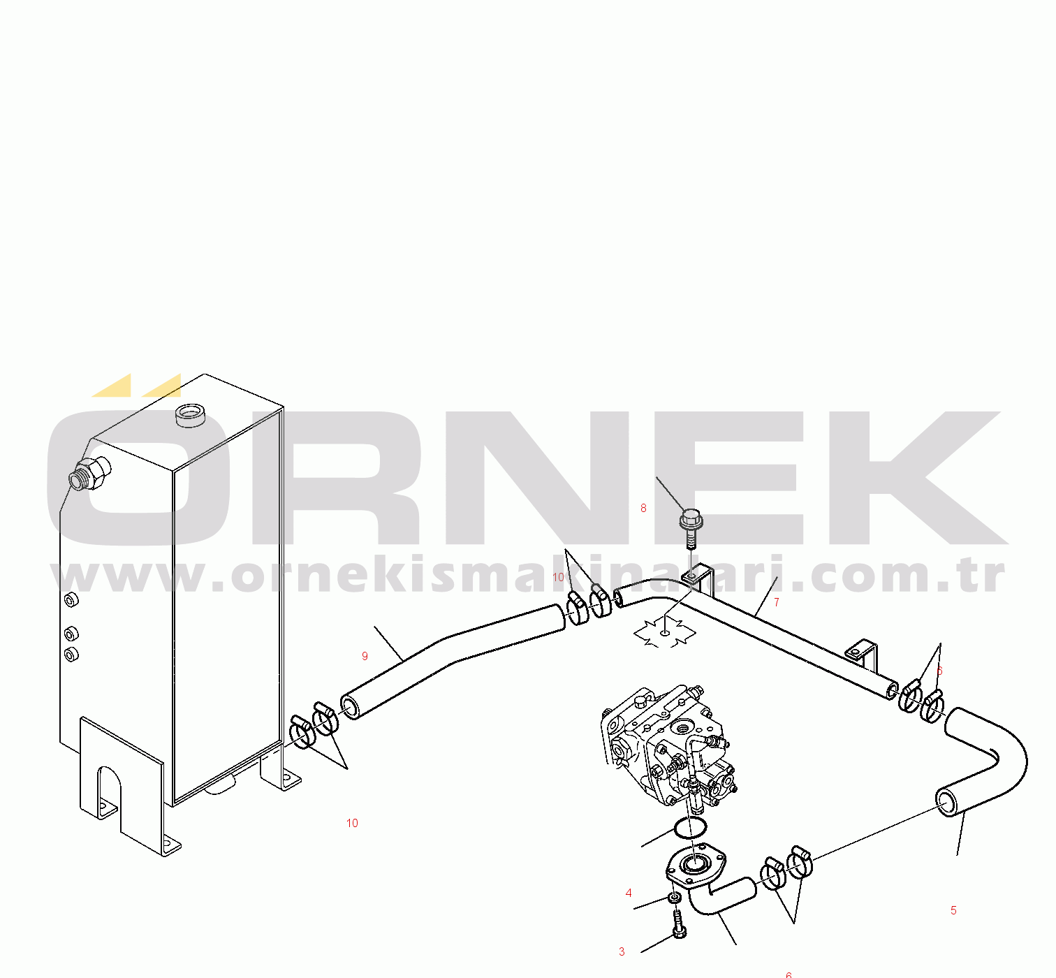 Komatsu PC27R-8 DELUXE S/N F31103-UP HYDRAULIC PIPING (SUCTION LINE)