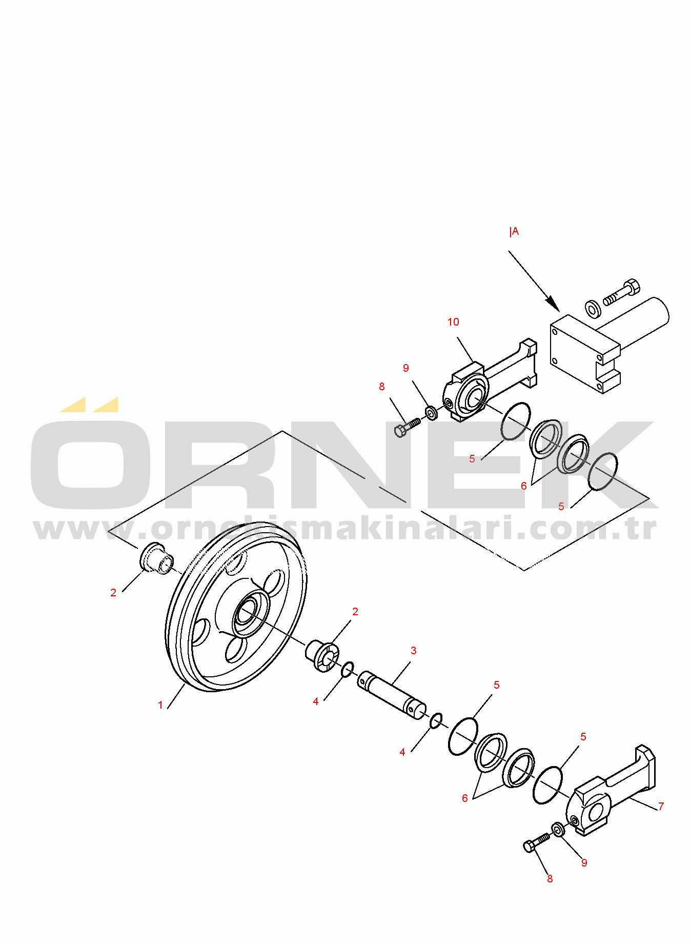 Komatsu PC27R-8 DELUXE S/N F30671-UP IDLER (FOR STEEL SHOE) (1/2)