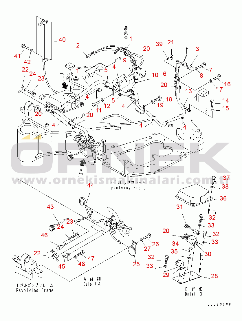 Komatsu PC27MR-3 S/N 20002-20508 (For N.America, Cab spec.) WIRING (CAB)(#20501-)