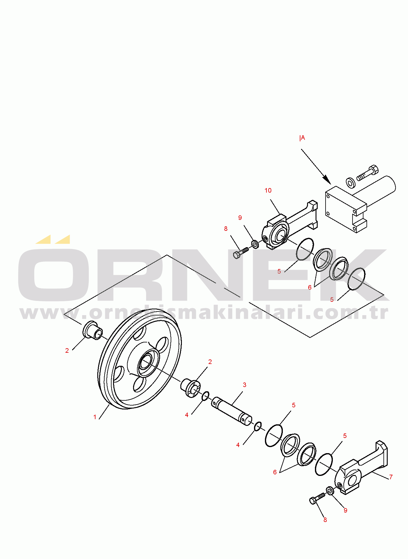 Komatsu PC27R-8 S/N F30001-UP IDLER (FOR RUBBER SHOE) (1/2)