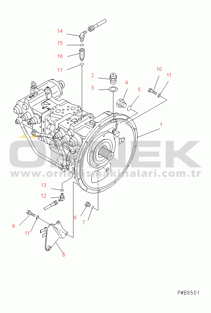 Komatsu PC290LC-6K S/N K30001-UP MAIN PUMP (CONNECTING PARTS)