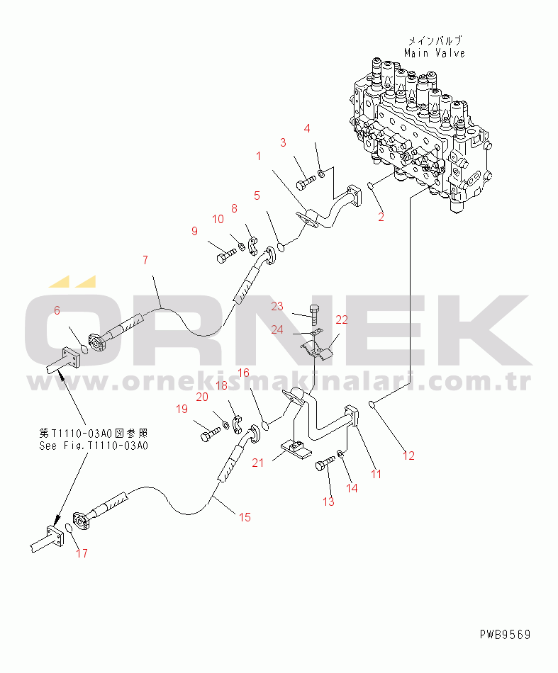 Komatsu PC290LC-6K S/N K30001-UP ARM AND BUCKET LINE (VALVE ARM LINE)