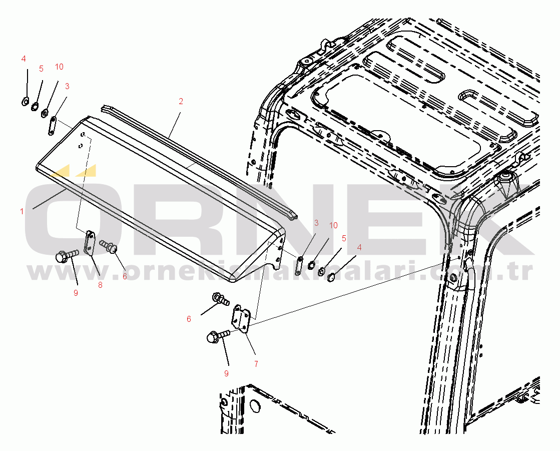 Komatsu PC290LC-8K S/N K50001-UP Rain Visor