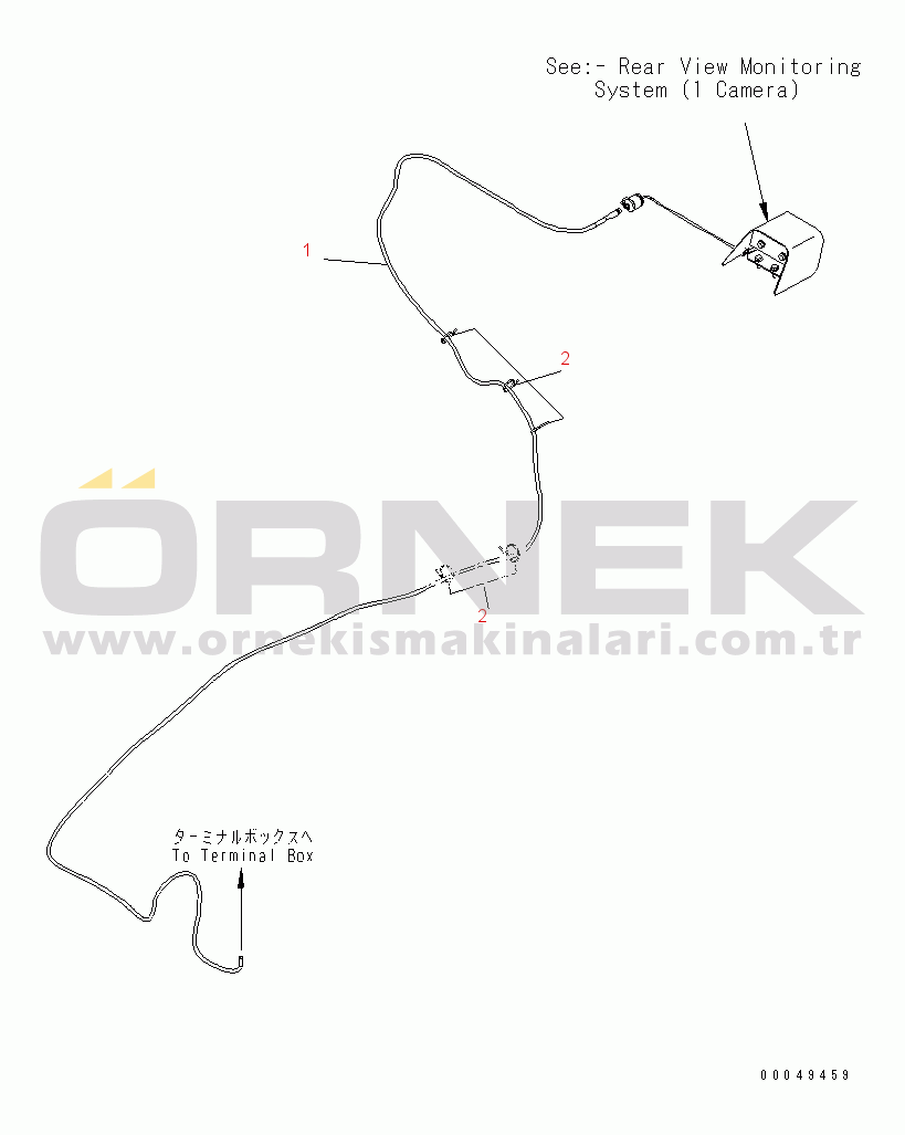 Komatsu PC290LC-8K S/N K50001-UP Floor Frame (Rear Camera Cable) (#K50001-K50370)