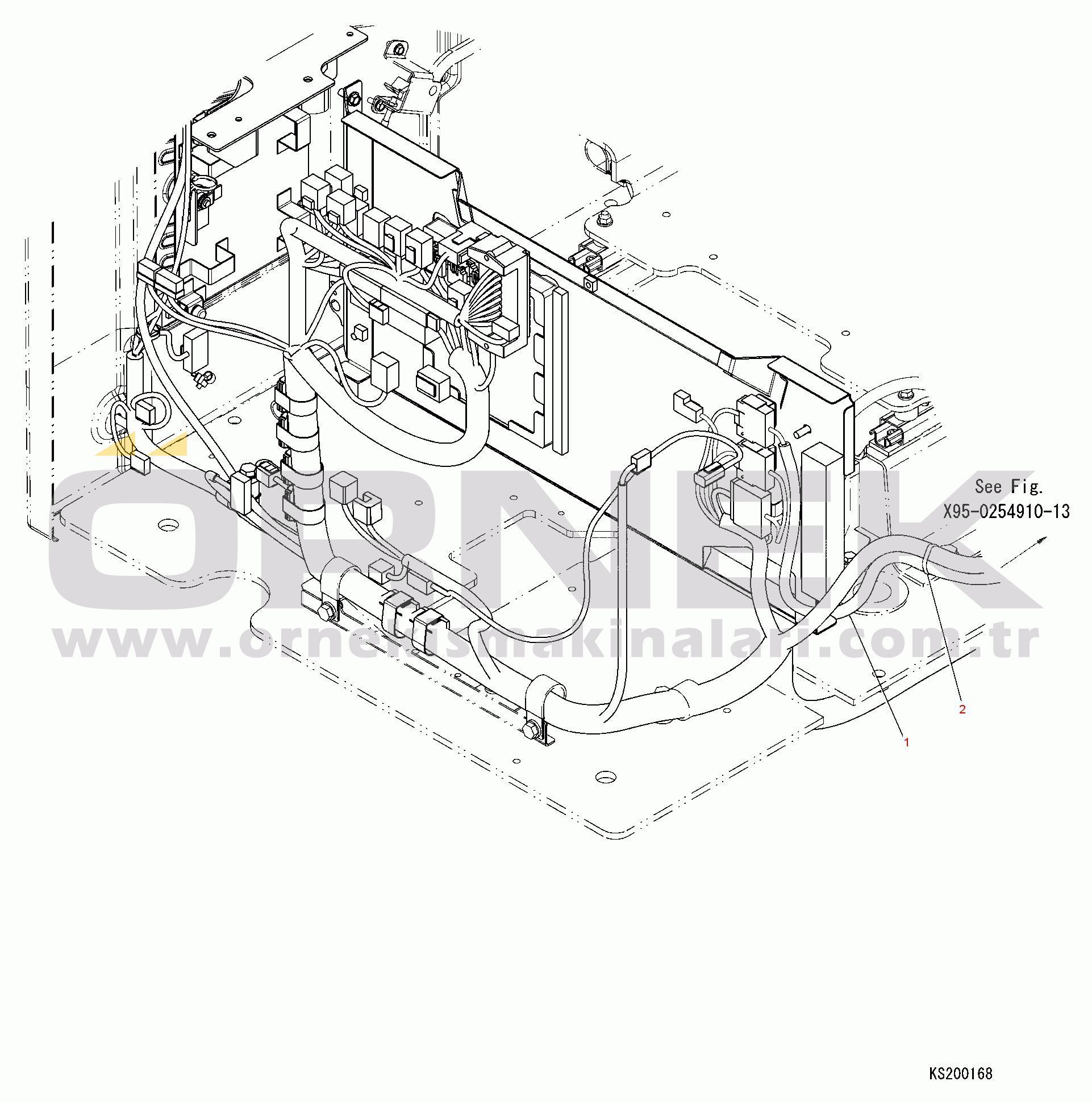 Komatsu PC290LC-8K S/N K50001-UP Floor Frame (Rear Camera Cable) (#K50371-)