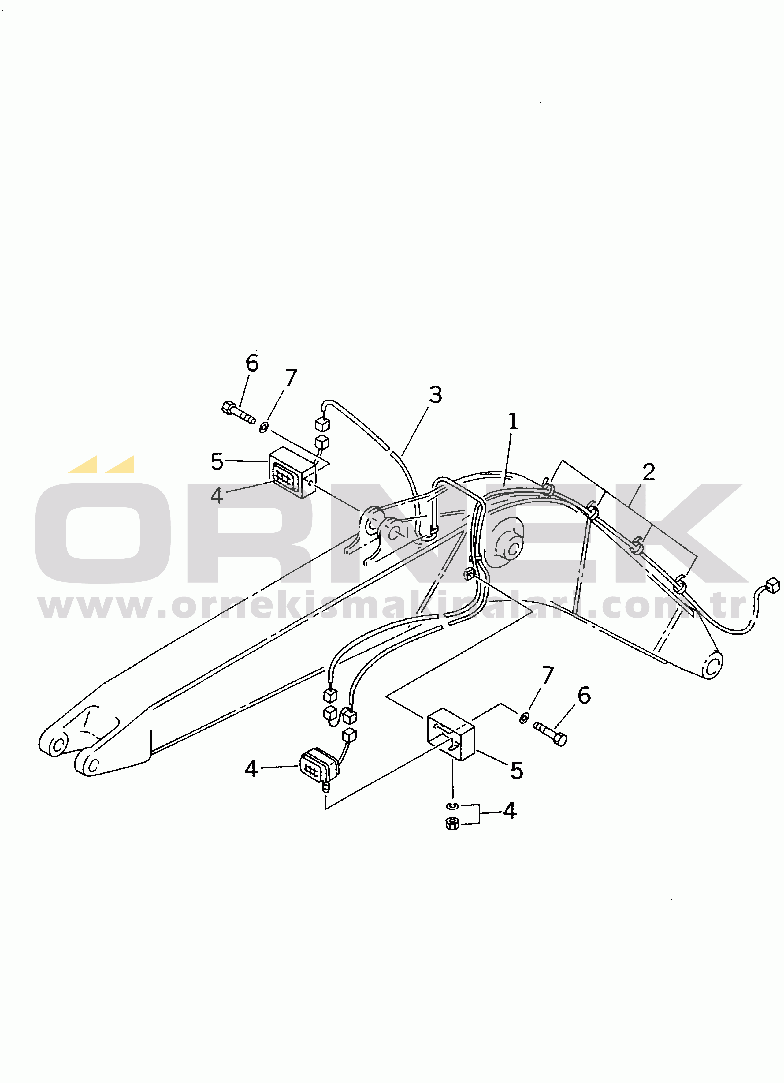 Komatsu PC290NLC-6K S/N K30001-UP WORK LAMP (BOOM) (2 LAMPS)
