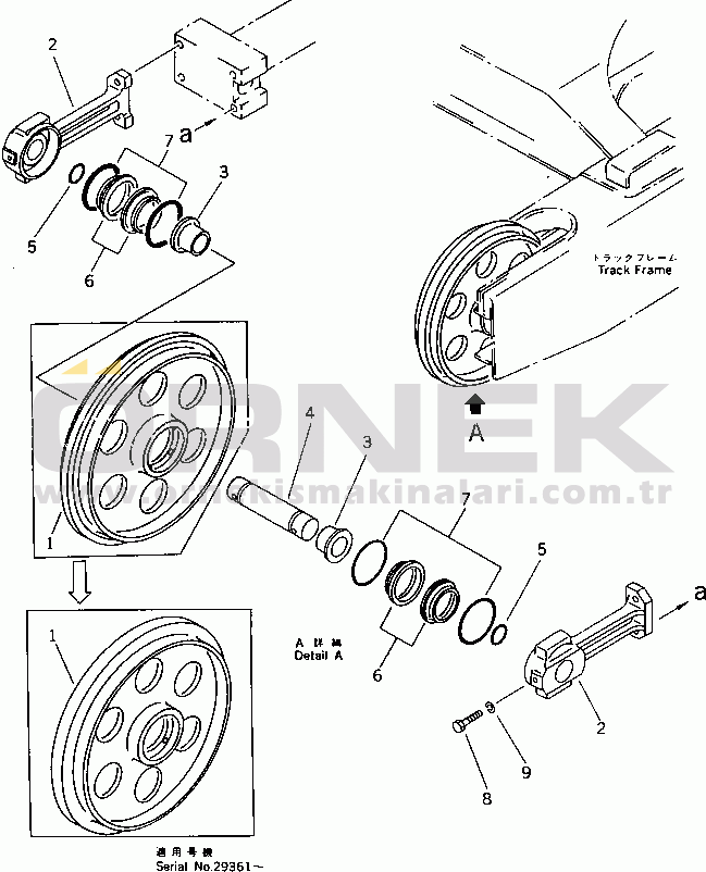 Komatsu PC30-6 S/N 10001-UP FRONT IDLER