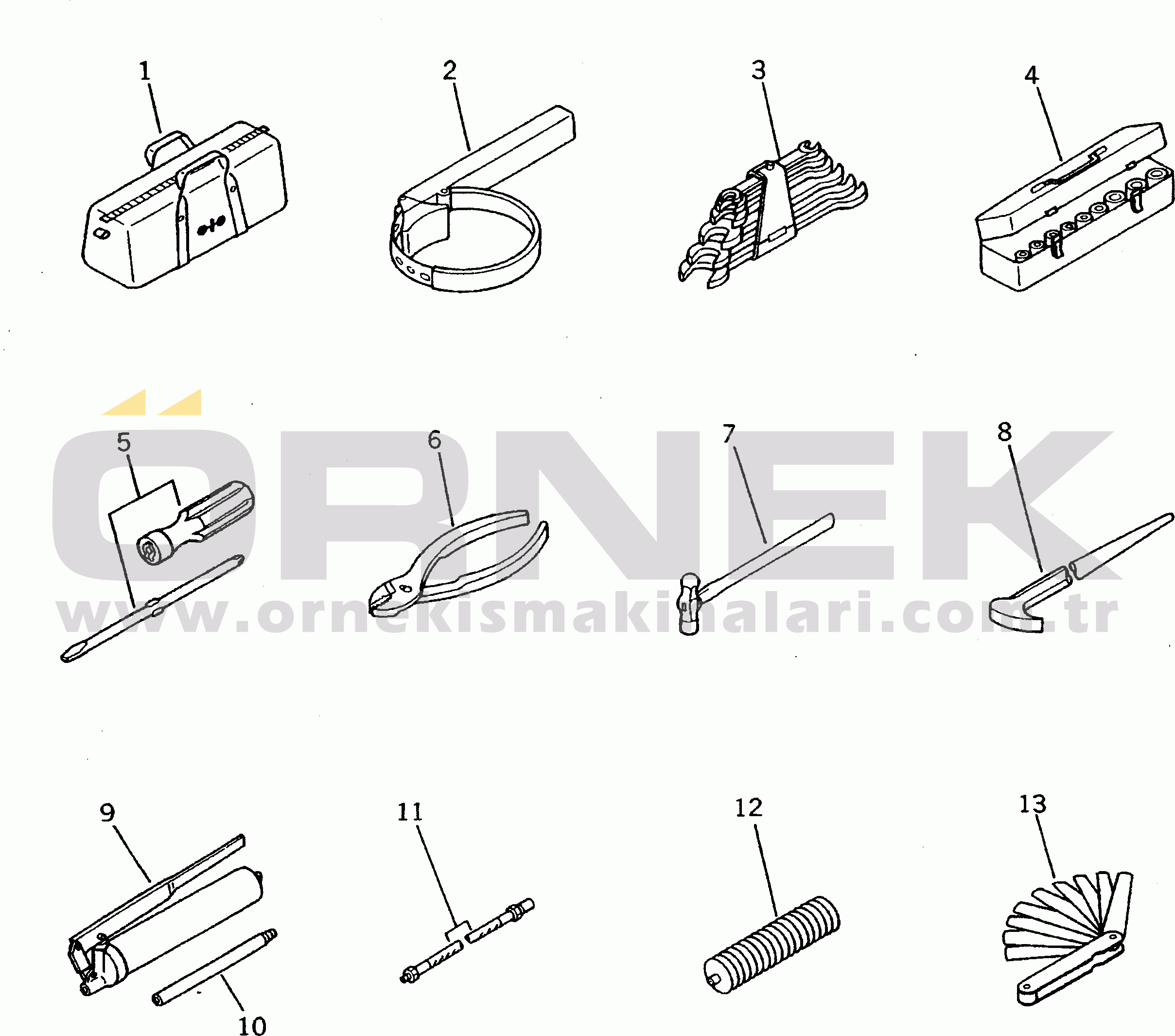Komatsu PC300 S/N 20001-UP (Mighty Spec) TOOL