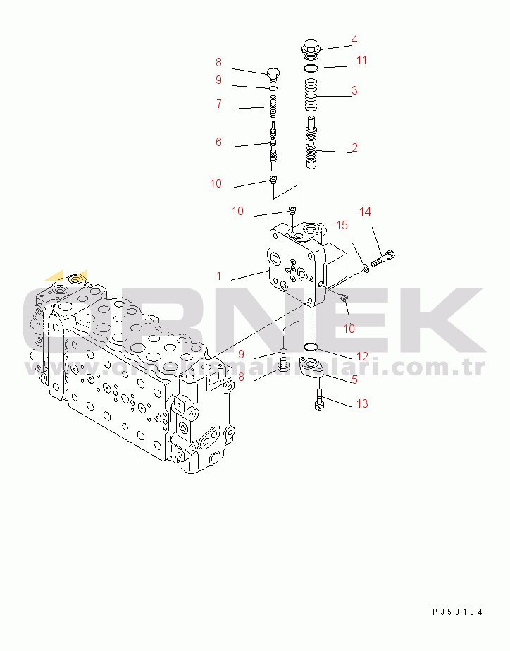 Komatsu PC300-6Z S/N 30001-UP MAIN VALVE (1-ACTUATOR) (10/12)(#30139-)