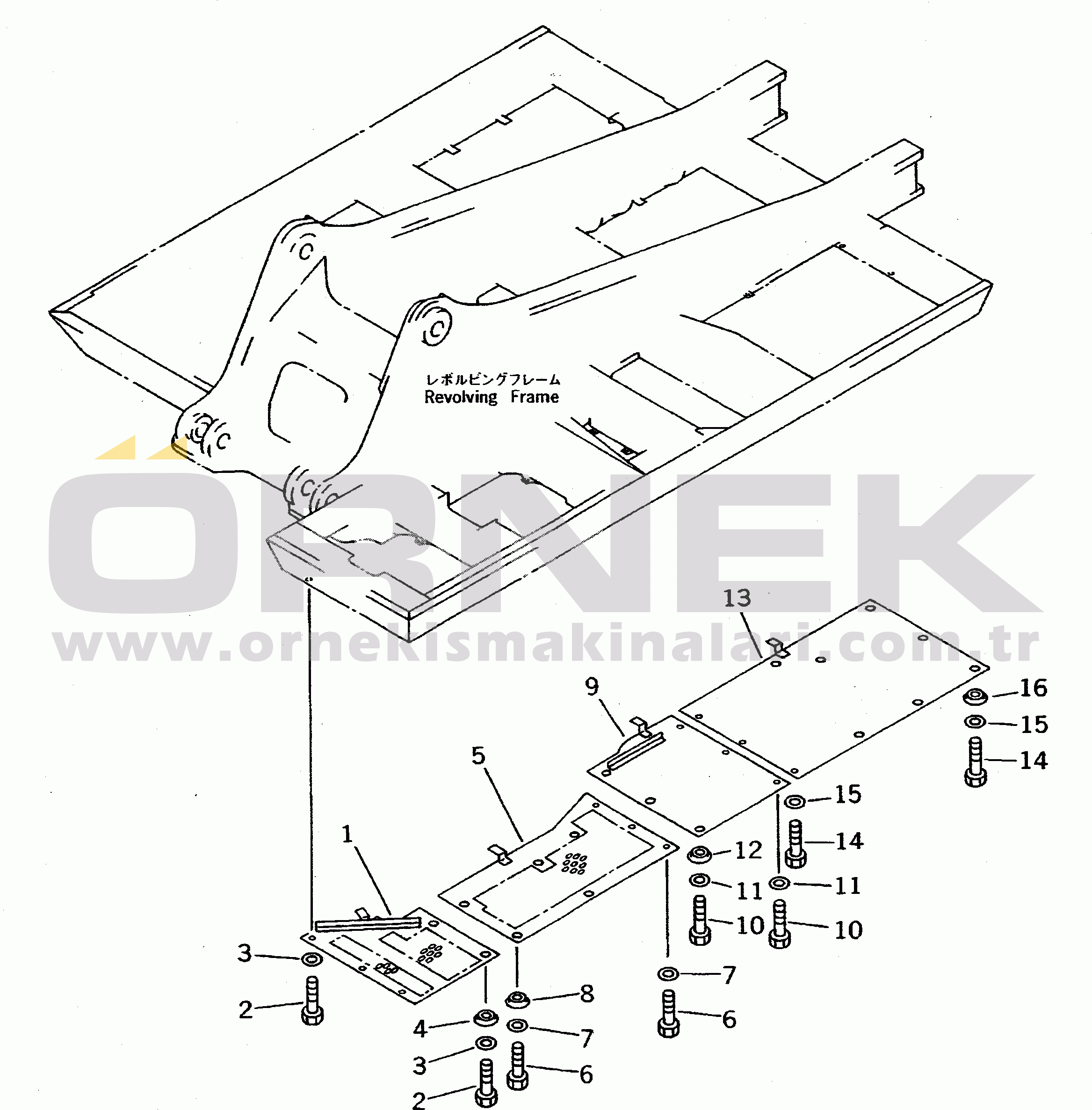 Komatsu PC300-5 S/N 20001-UP (Yurtdışı Versiyonu) UNDER COVER (FOR FRAME L.H.)