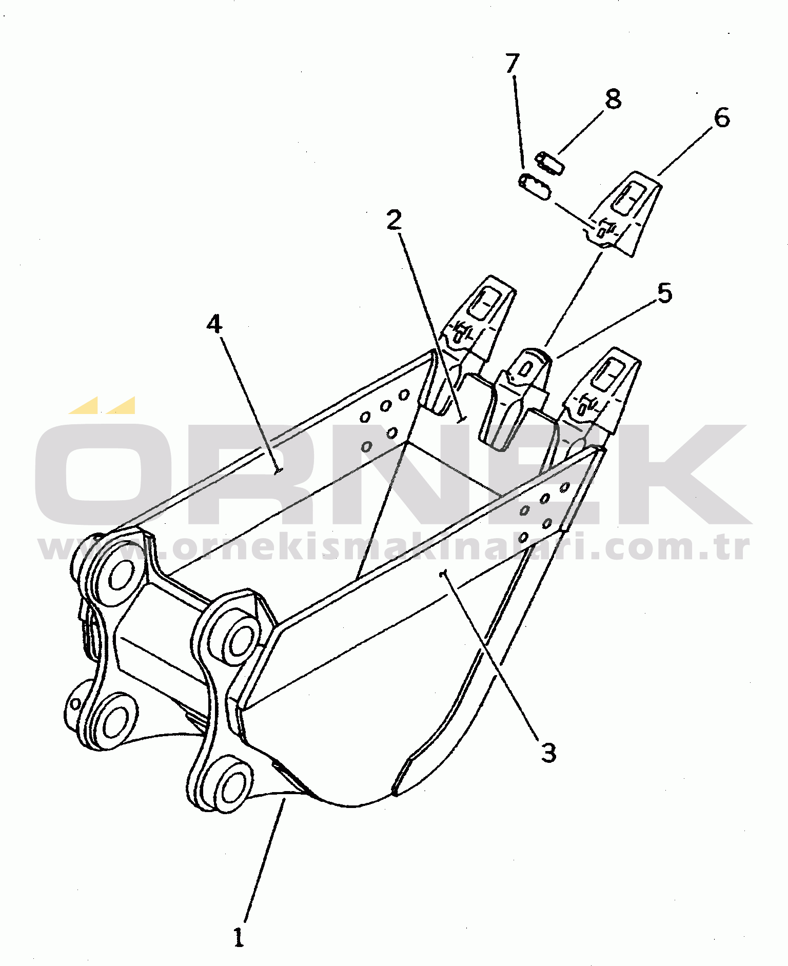 Komatsu PC300-5 S/N 20001-UP (Yurtdışı Versiyonu) BUCKET 0.48M3¤ 610MM (VERTICAL PIN TYPE)