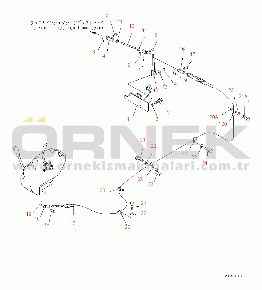 Komatsu PC300-6Z S/N 30001-UP (Custom Stan.) FUEL CONTROL (MECHANICAL GOVERNOR)(#30139-)
