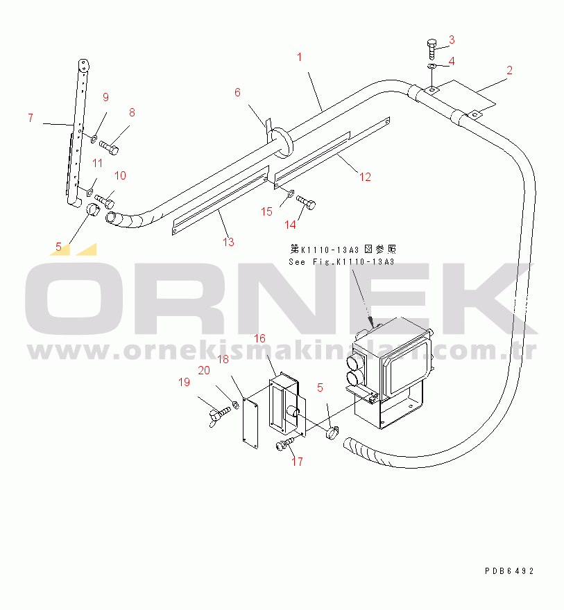 Komatsu PC300-6Z S/N 30001-UP (Custom Stan.) DEFROSTER (HEATER)(#30943-32999)