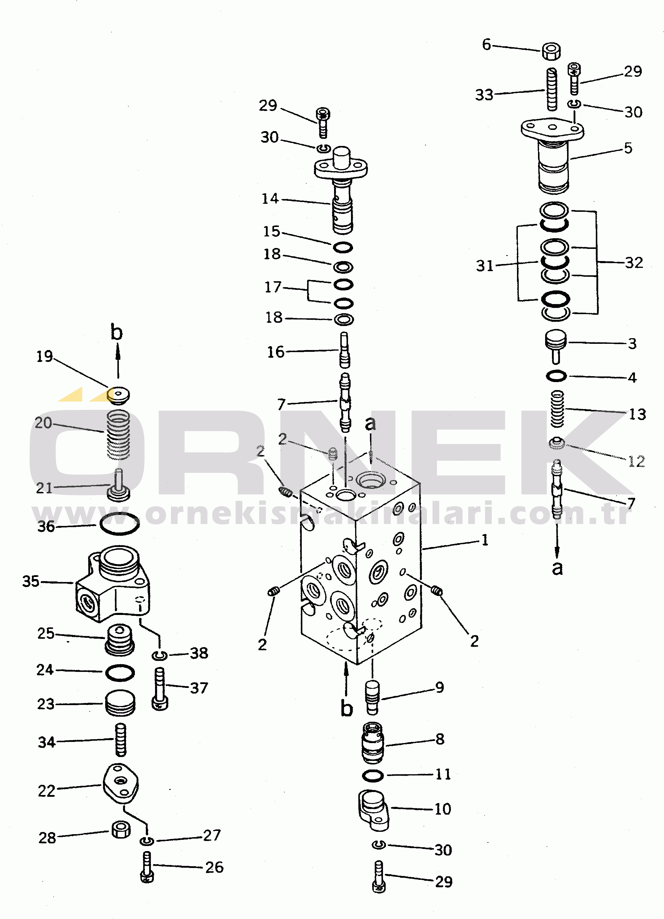 Komatsu PC300-5K S/N K20001-UP HYDRAULIC PUMP (10/16) (SERVO VALVE¤ FRONT) (3/4)